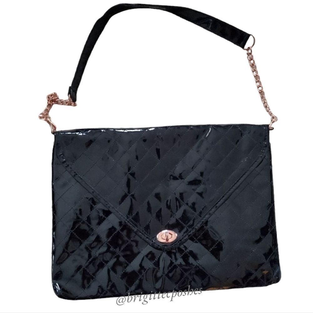 KIM KARDASHIAN Black Envelope Shoulder Bag